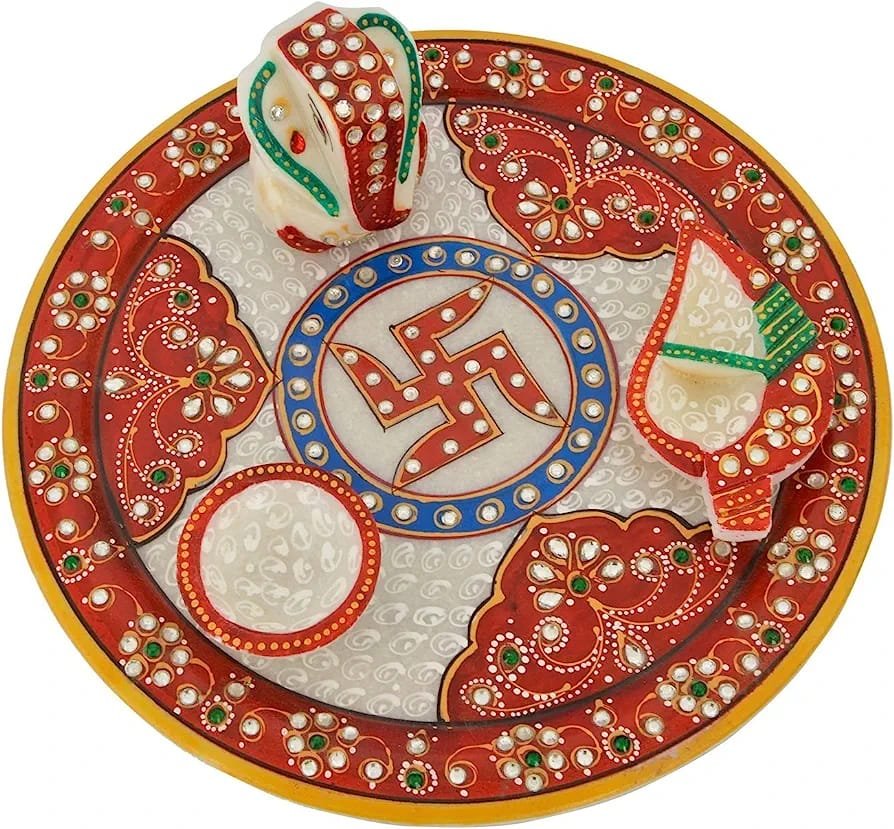 Marble pooja thali set