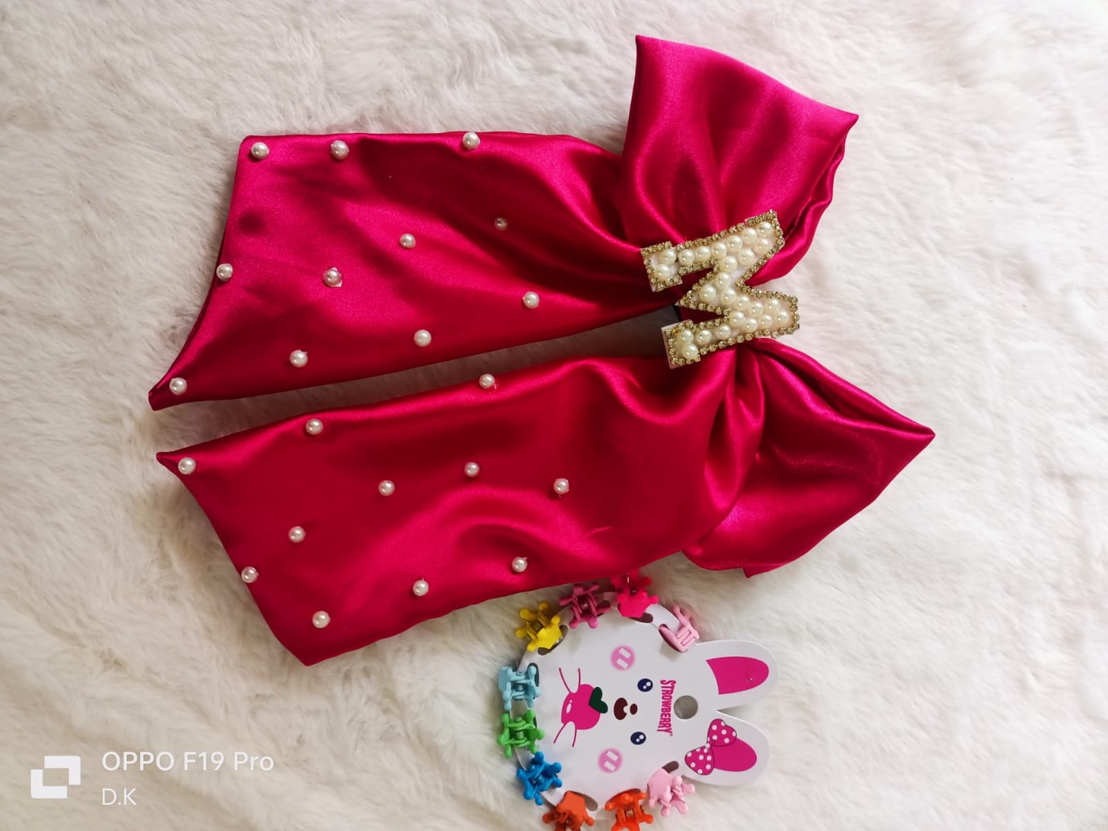 Personalized Rhinestone Initial Bow Clip