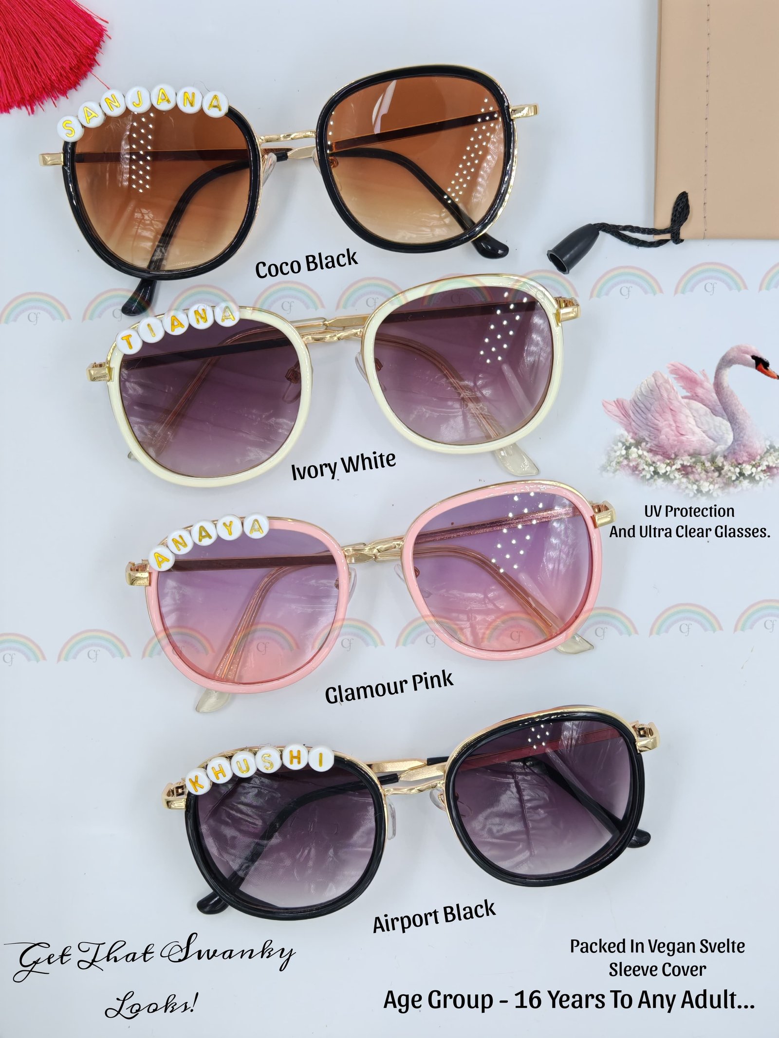 SPECTACULAR SUNGLASSES IN PERSONALAZIED / FAV WORDS / OR NON-PERSONALIZED FORMAT!!