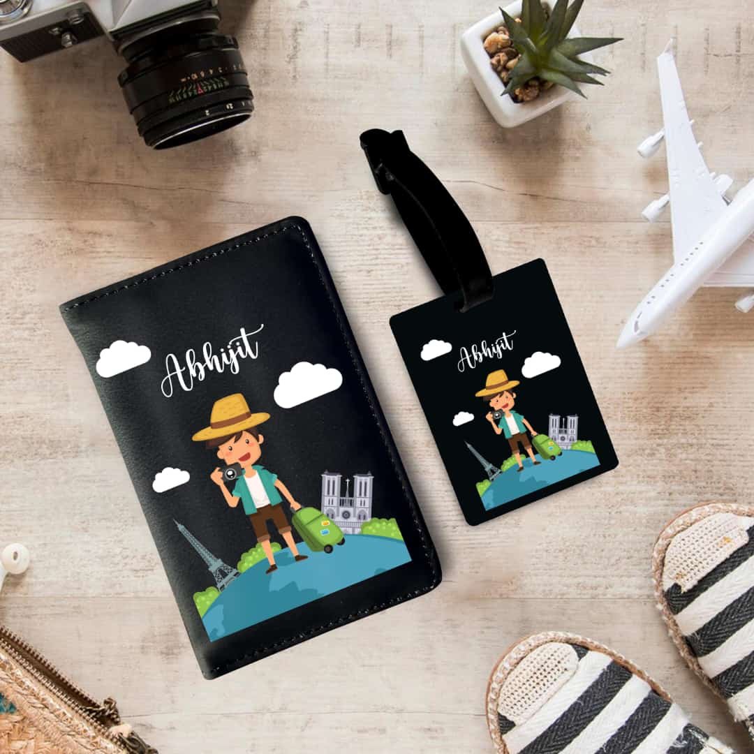 Personalized Passport and bag tag combo