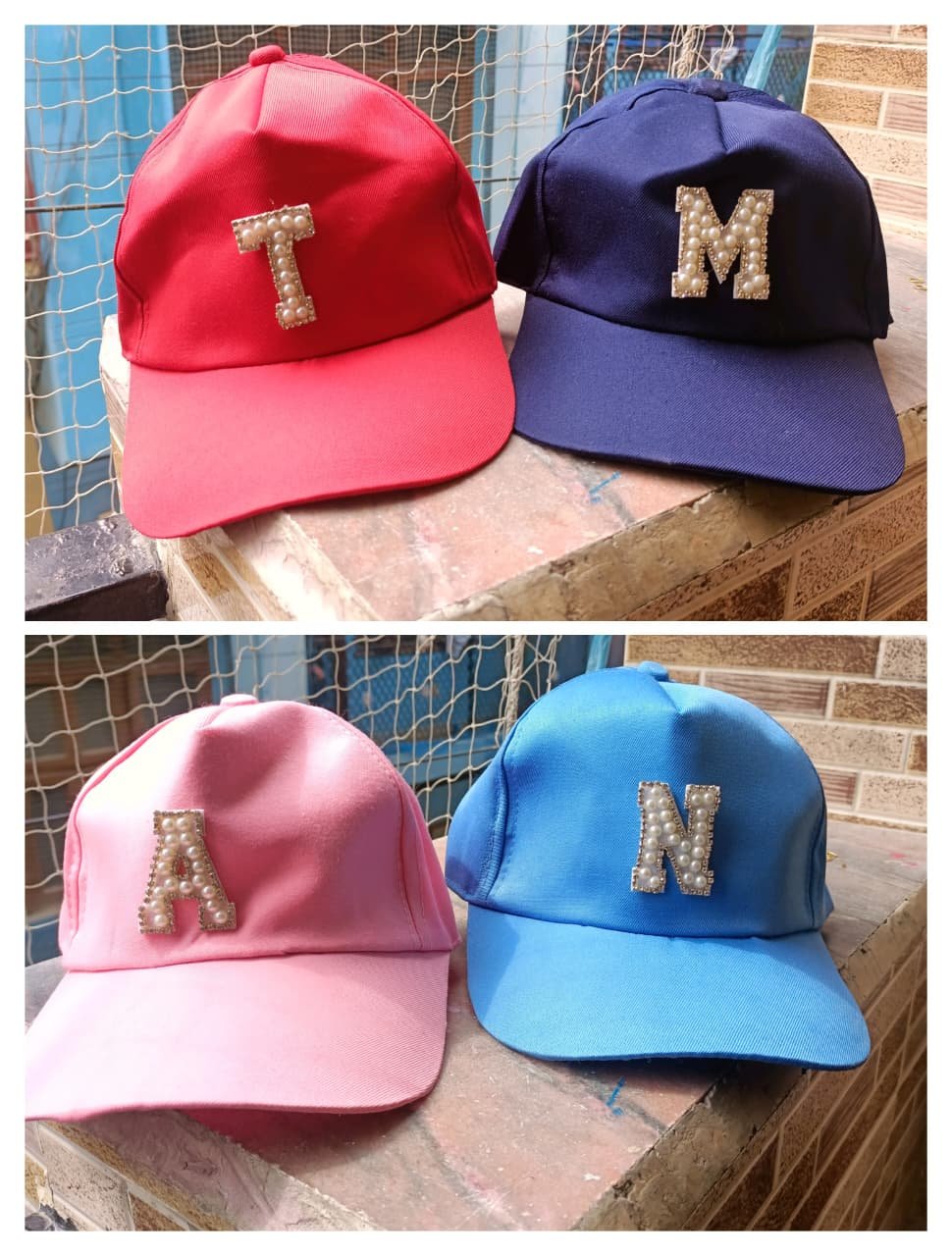 Personalized Rhinestone Initial Cap 