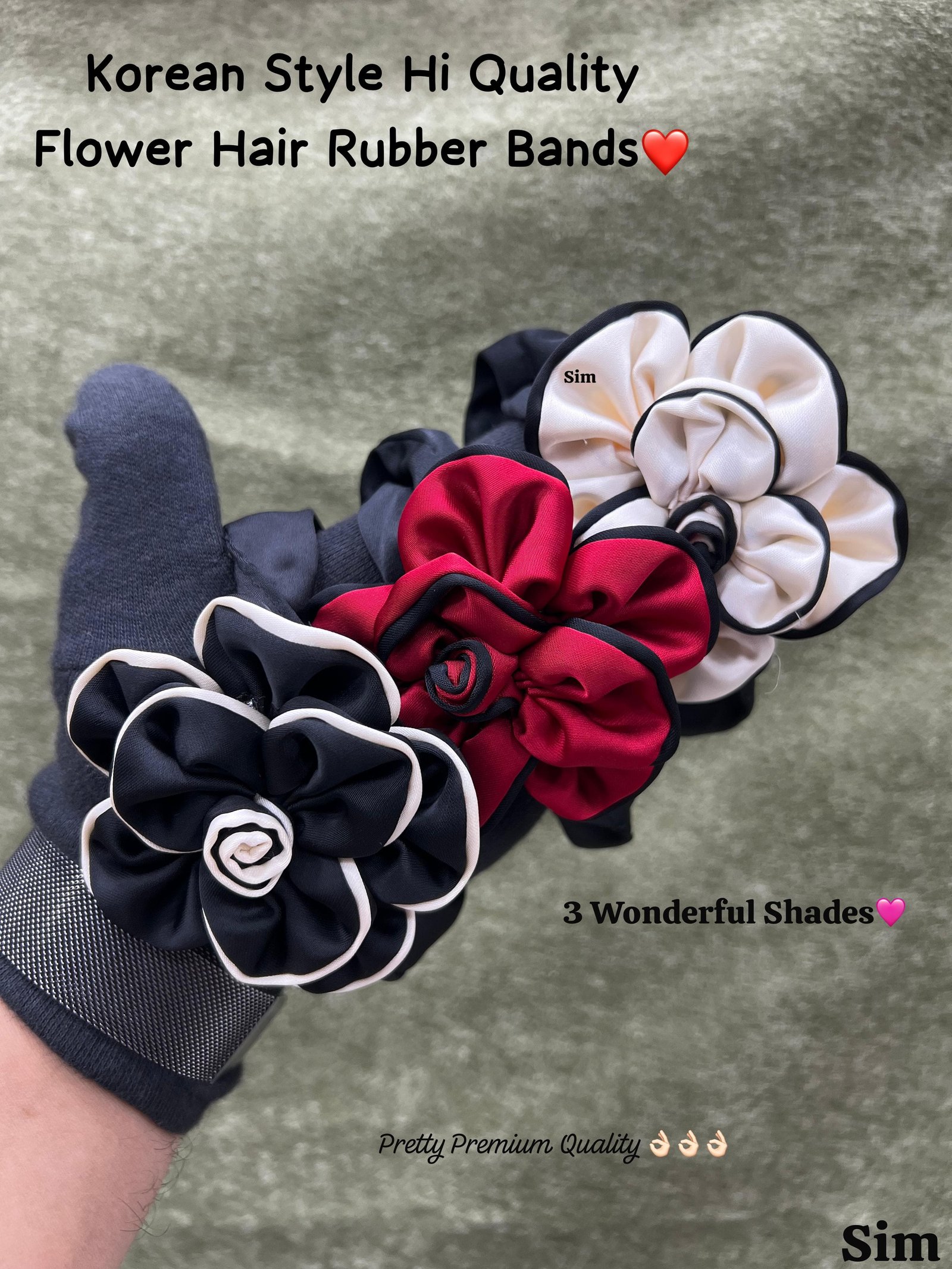 Korean Style Hi Quality Flower Hair Rubber Bands❤