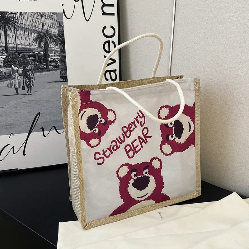 Handbag Simple Student Cartoon Canvas Bag   Lunch Bag