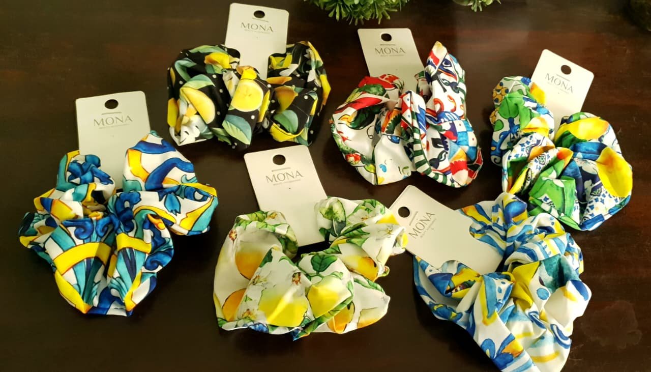 Floral Print Jumbo Scrunchies 