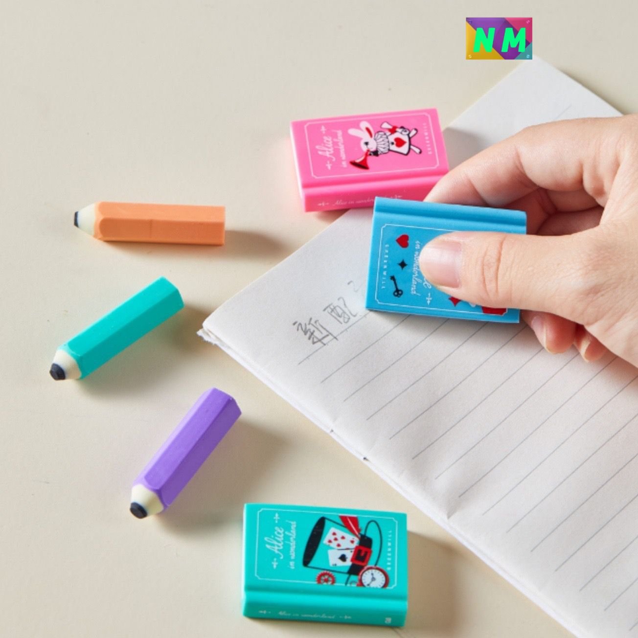 Mini Pencil and Book Shape Erasers Set for Kids 