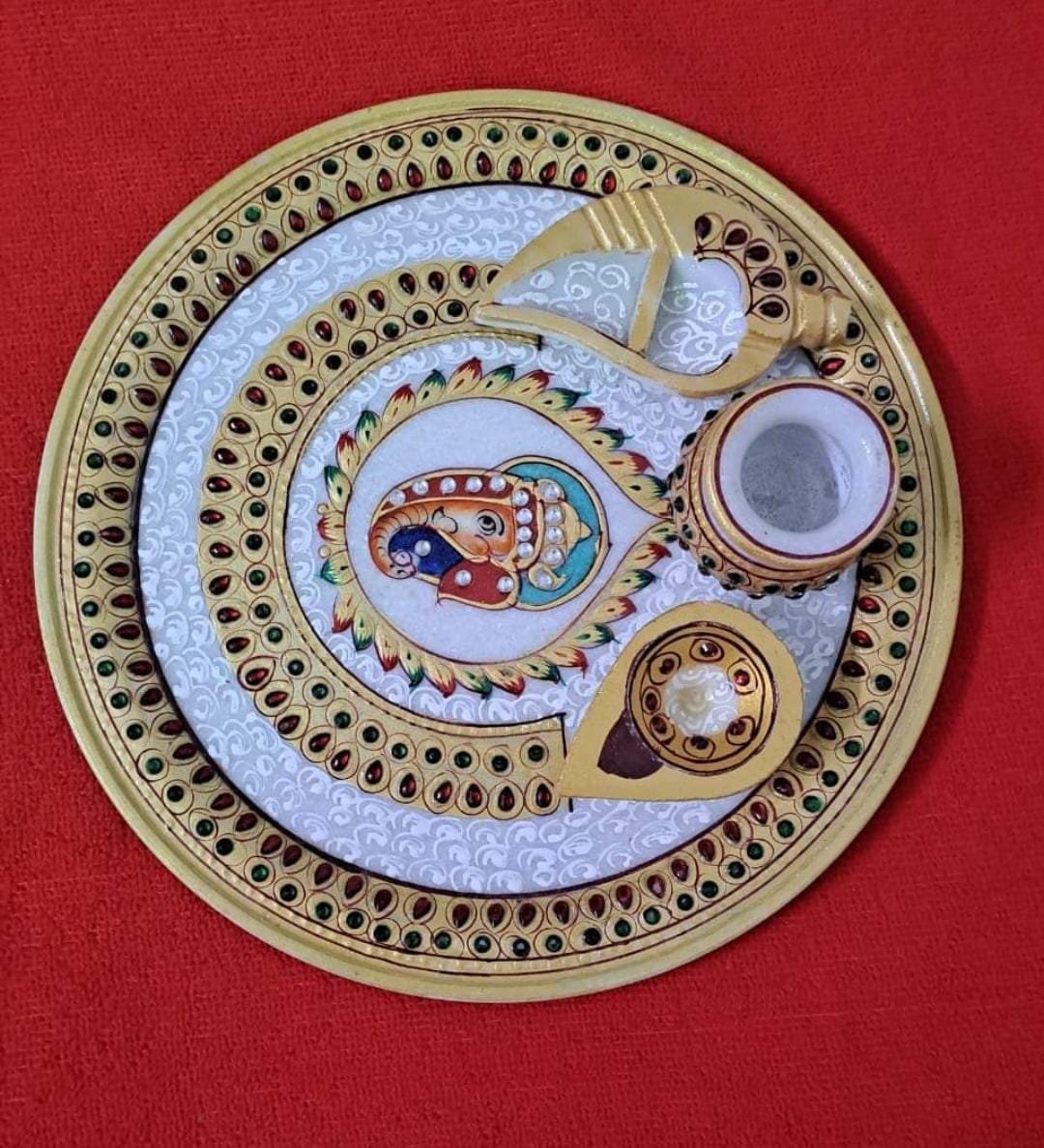 Marble pooja thali set