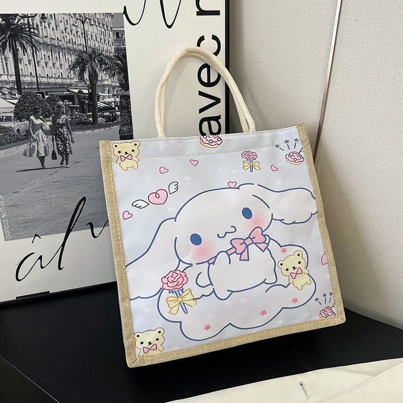 Handbag Simple Student Cartoon Canvas Bag   Lunch Bag