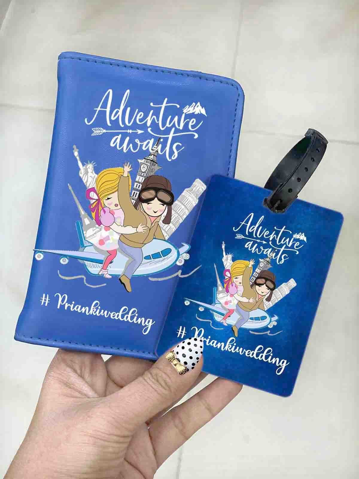 Personalized Passport and bag tag combo