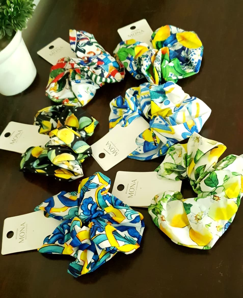 Floral Print Jumbo Scrunchies 