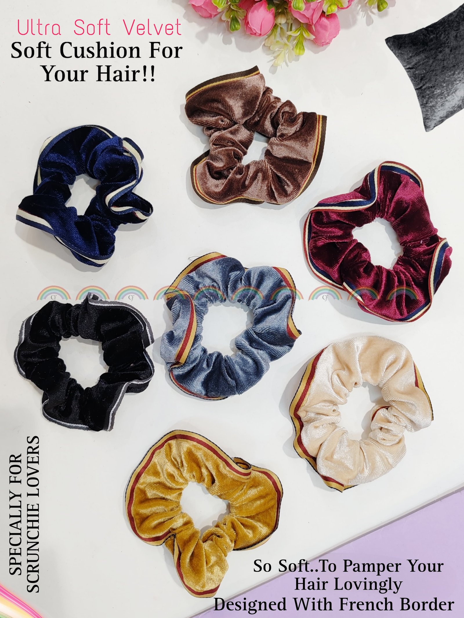  SOFT VELVET SCRUNCHIES 