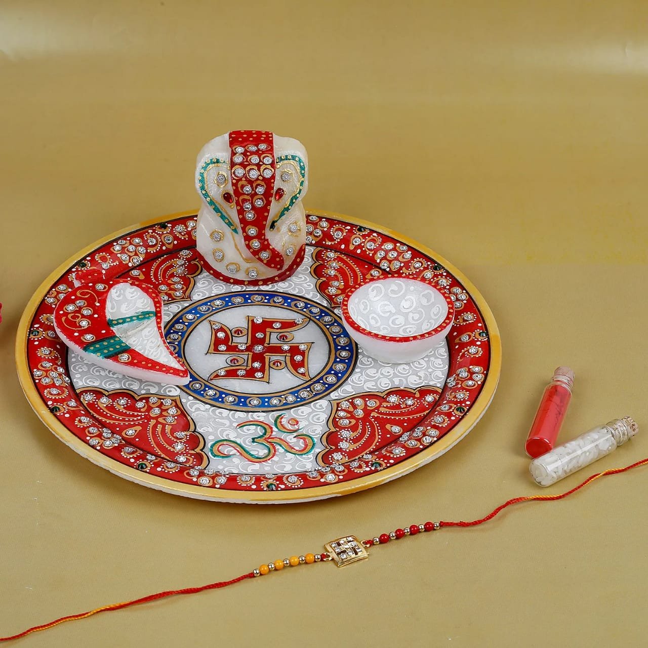 Marble pooja thali set