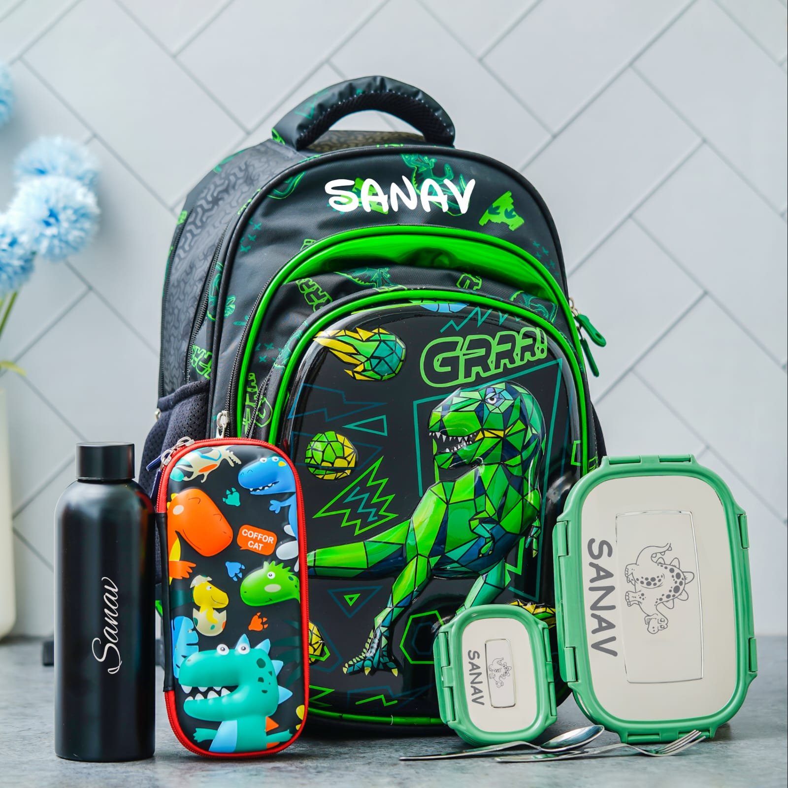 personalised Dino kids hamper