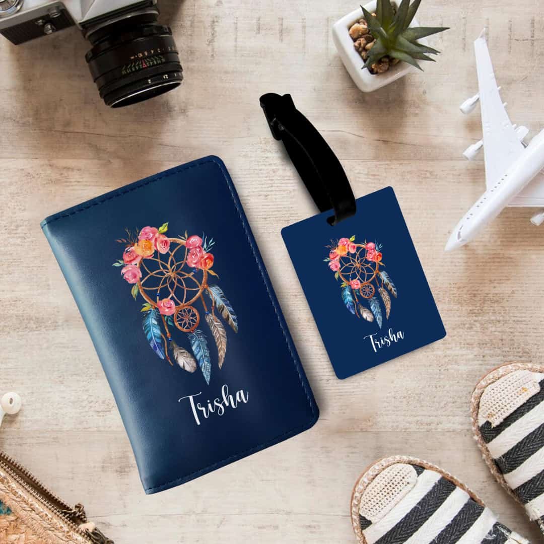 Personalized Passport and bag tag combo