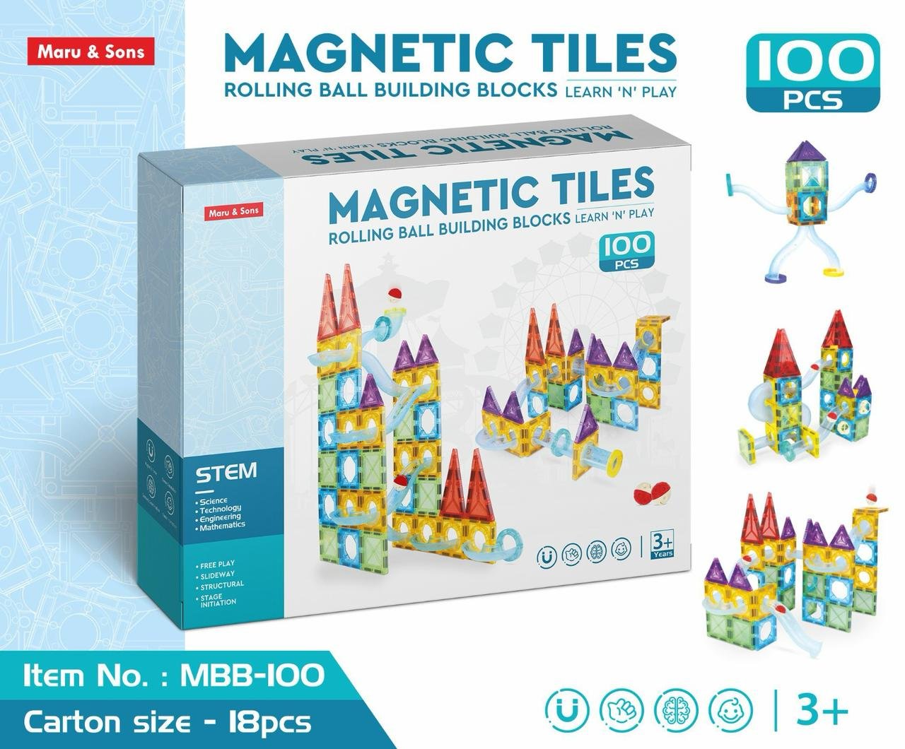 Magnetic tiles game