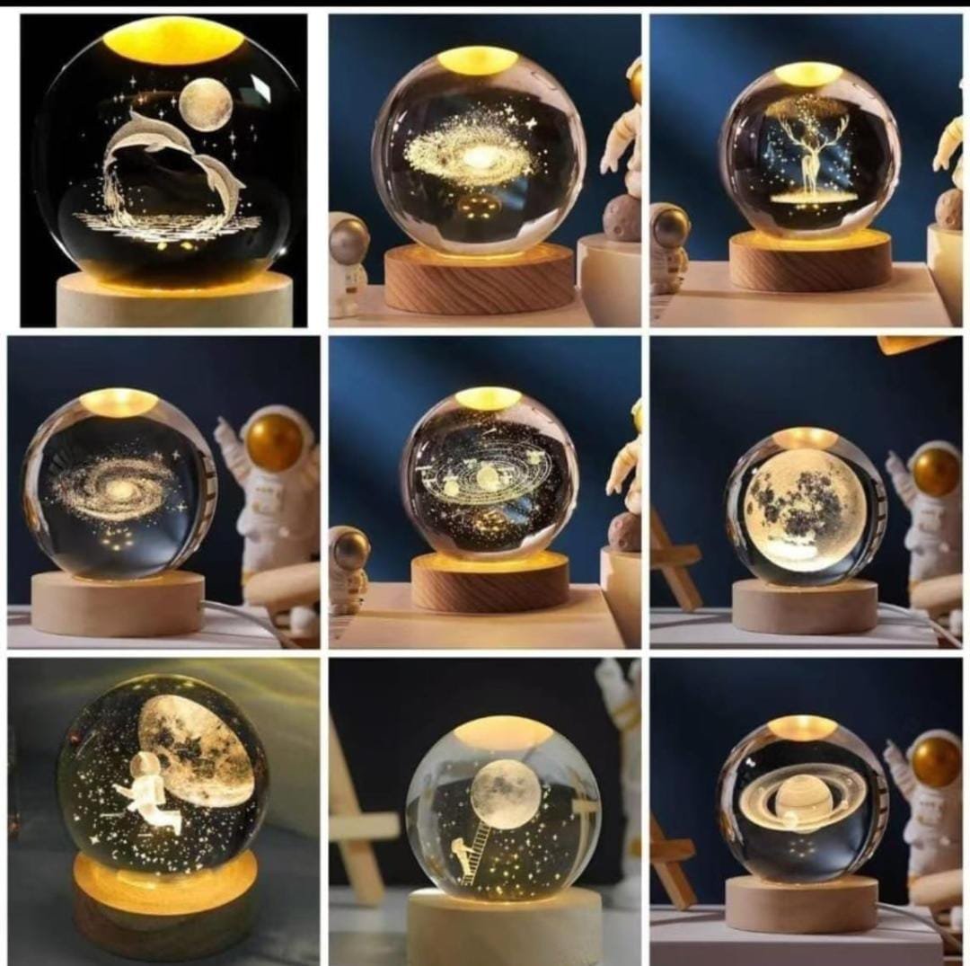 3D Galaxy Crystal Night Lamp 