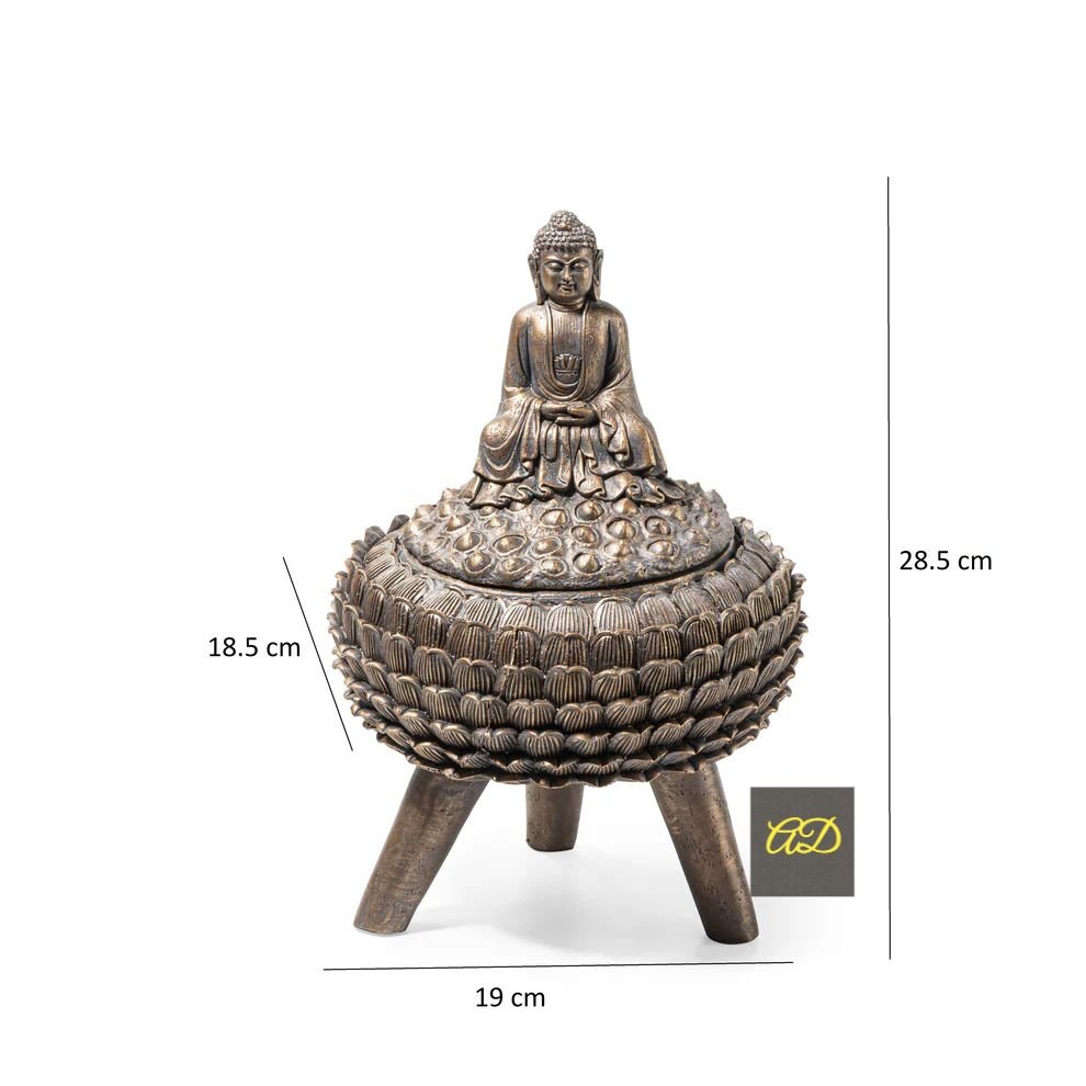 Buddha Statue With Storage Container Lid