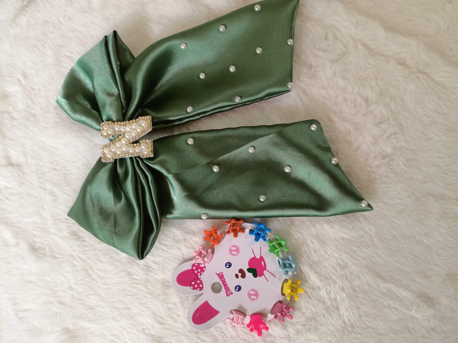 Personalized Rhinestone Initial Bow Clip