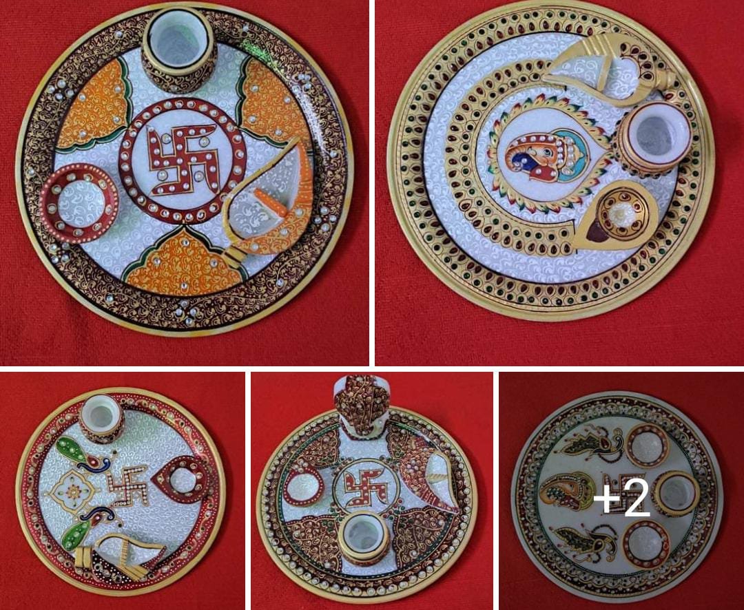 Marble pooja thali set