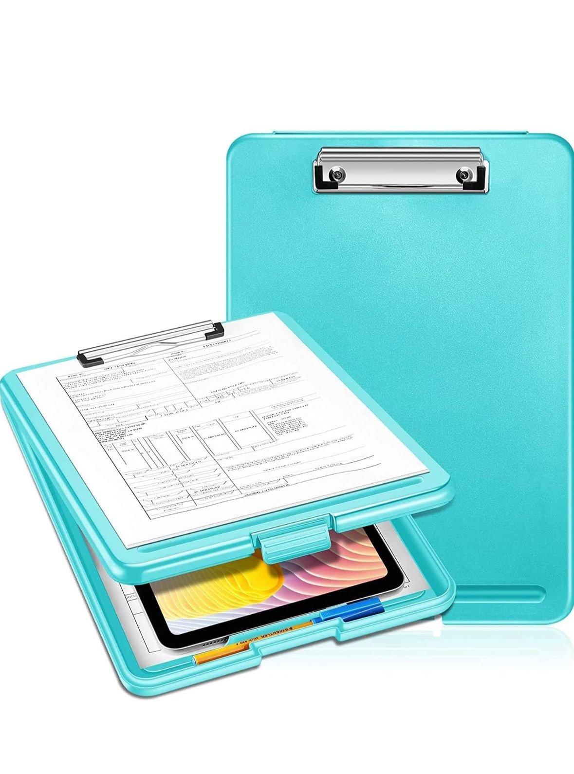 Exam board with storage