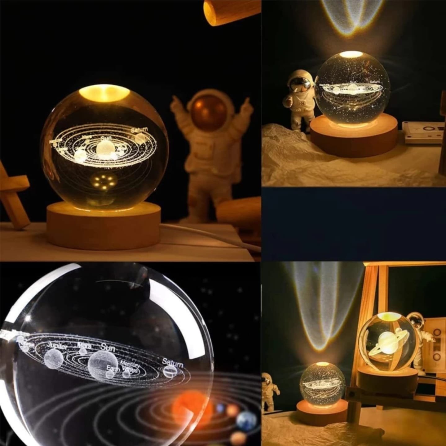 3D Galaxy Crystal Night Lamp 