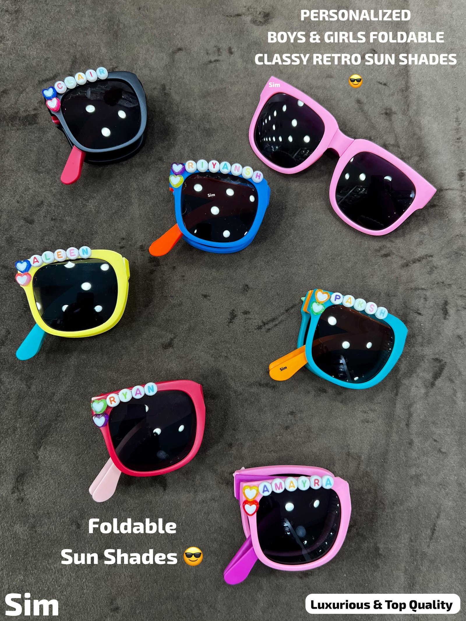 KID’S PERSONALIZED UNISEX FOLDABLE SUN GLASSES ???? 