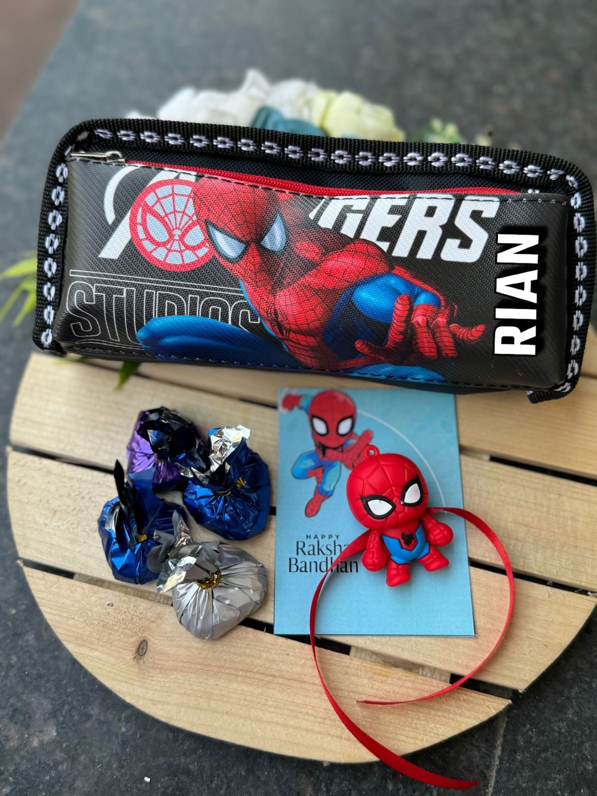 Cute, personalized Rakhi hampers