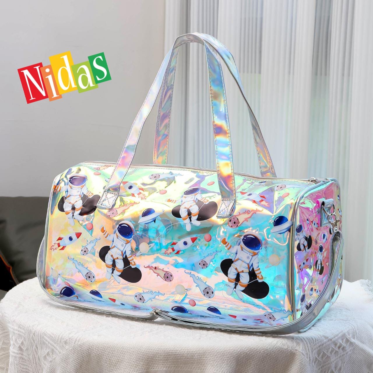 Holographic kids duffle bag 
