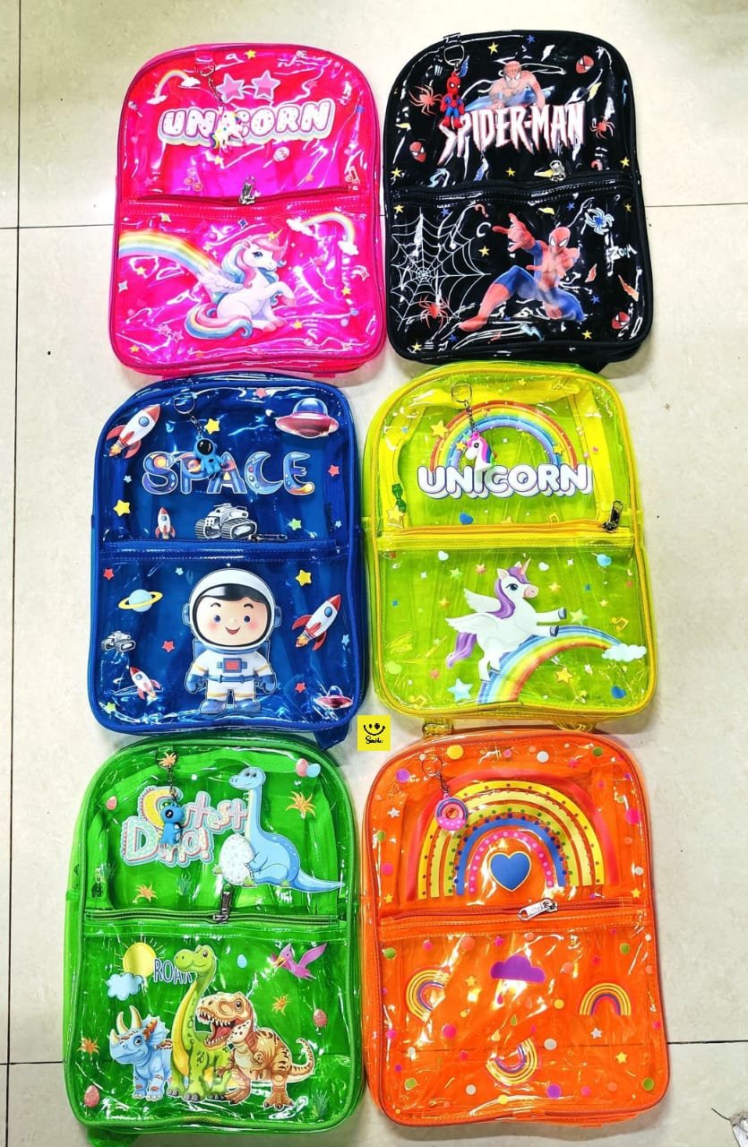 TRANSPARENT WITH PRINT BAG PACK FOR KIDS