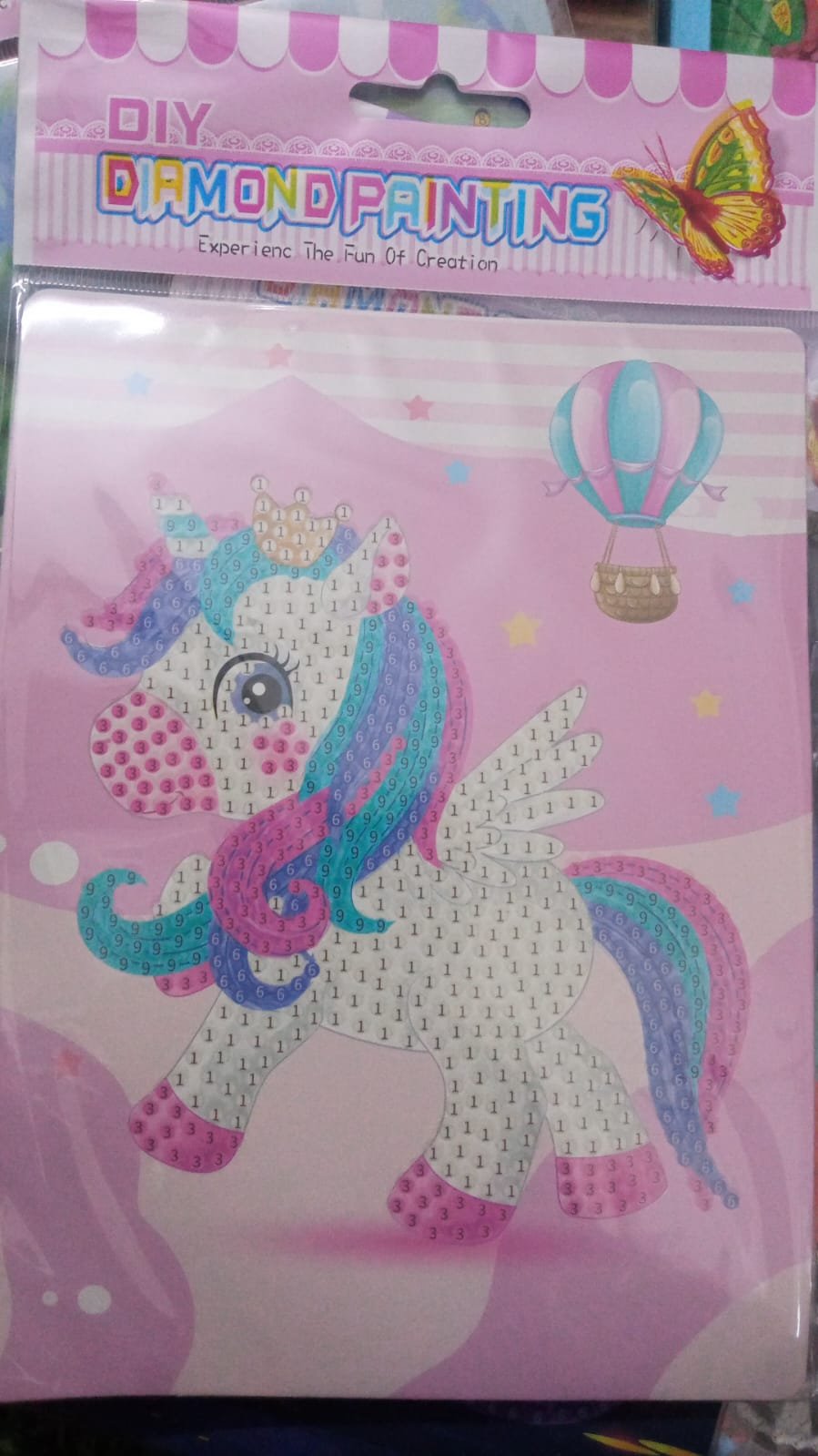 Diamond painting kit without frame.  