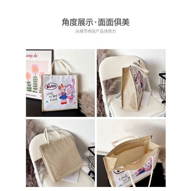 Handbag Simple Student Cartoon Canvas Bag   Lunch Bag