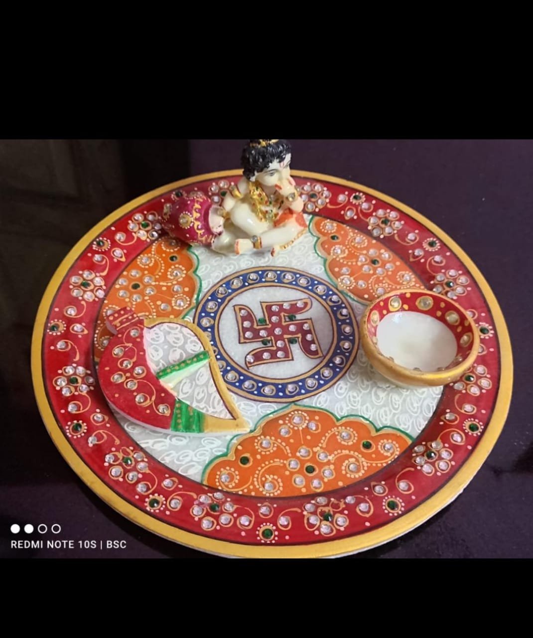 Marble pooja thali set