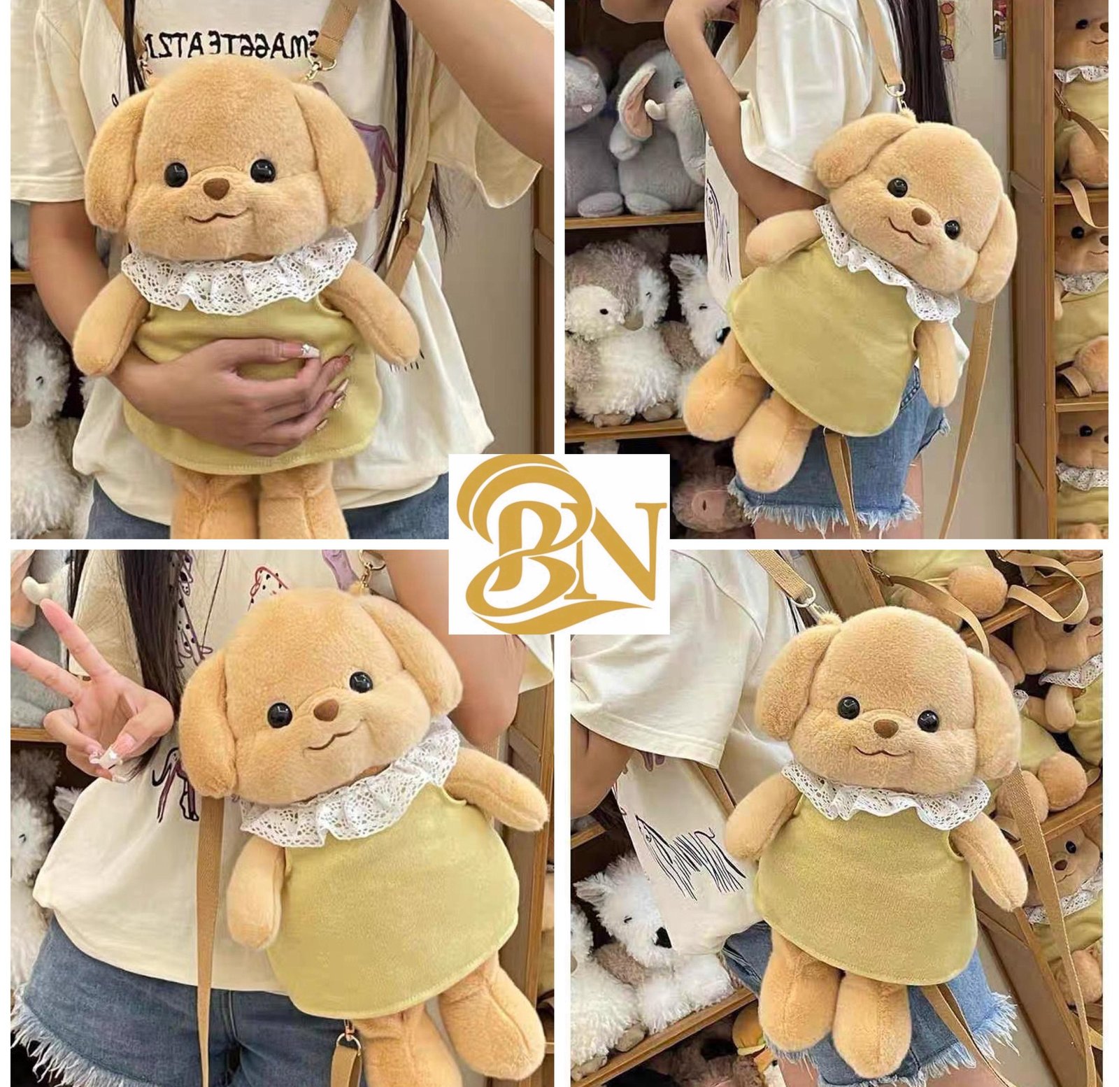 Cute Poodle Stylish Pup Plush Toy Backpack 