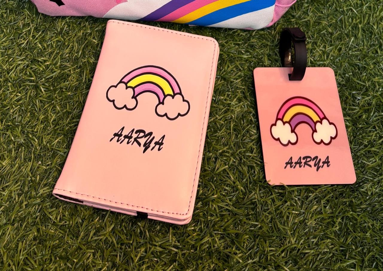 Personalized Passport and bag tag combo