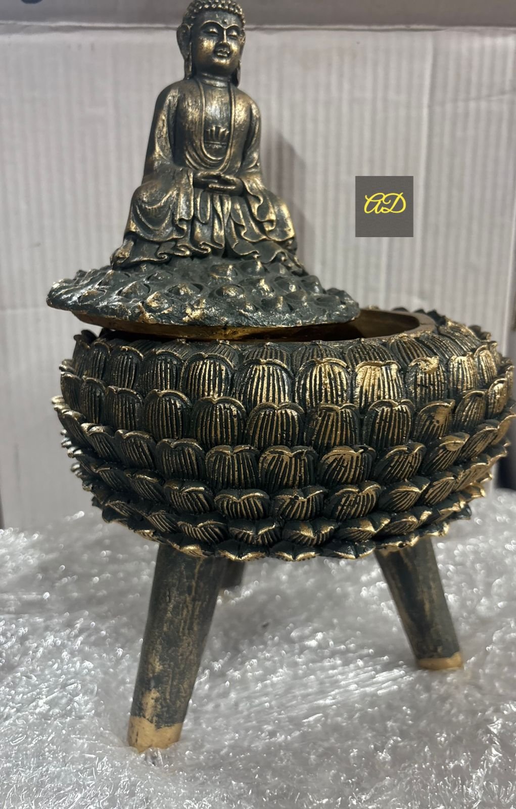 Buddha Statue With Storage Container Lid