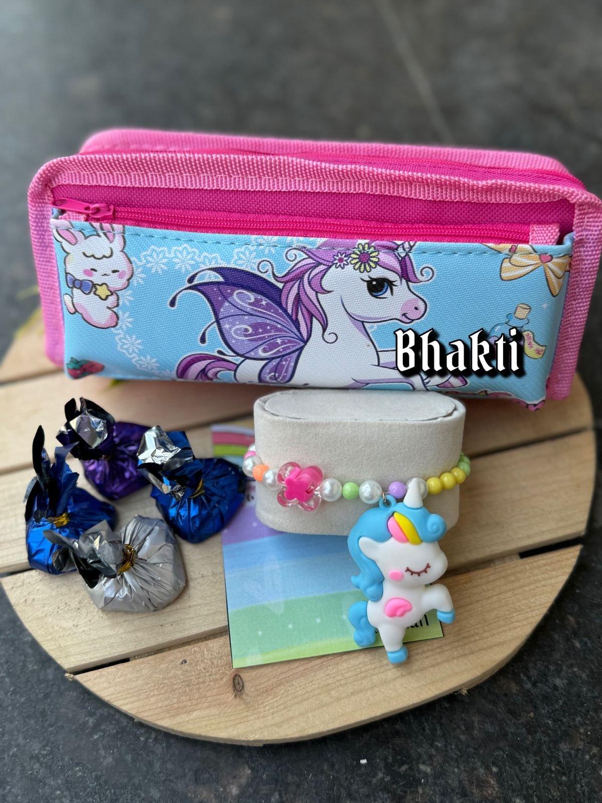 Cute, personalized Rakhi hampers