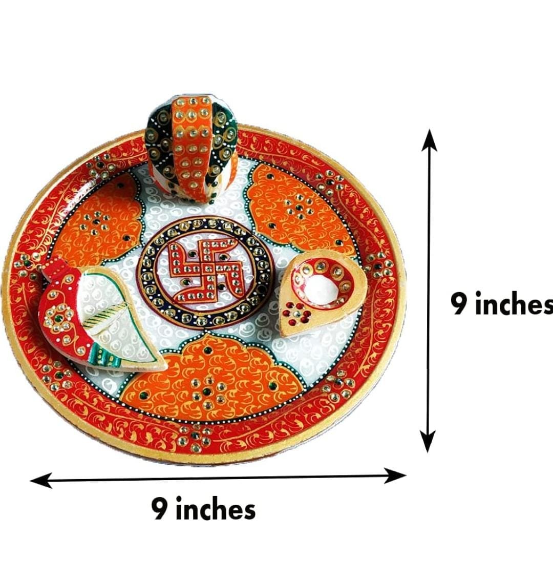 Marble pooja thali set