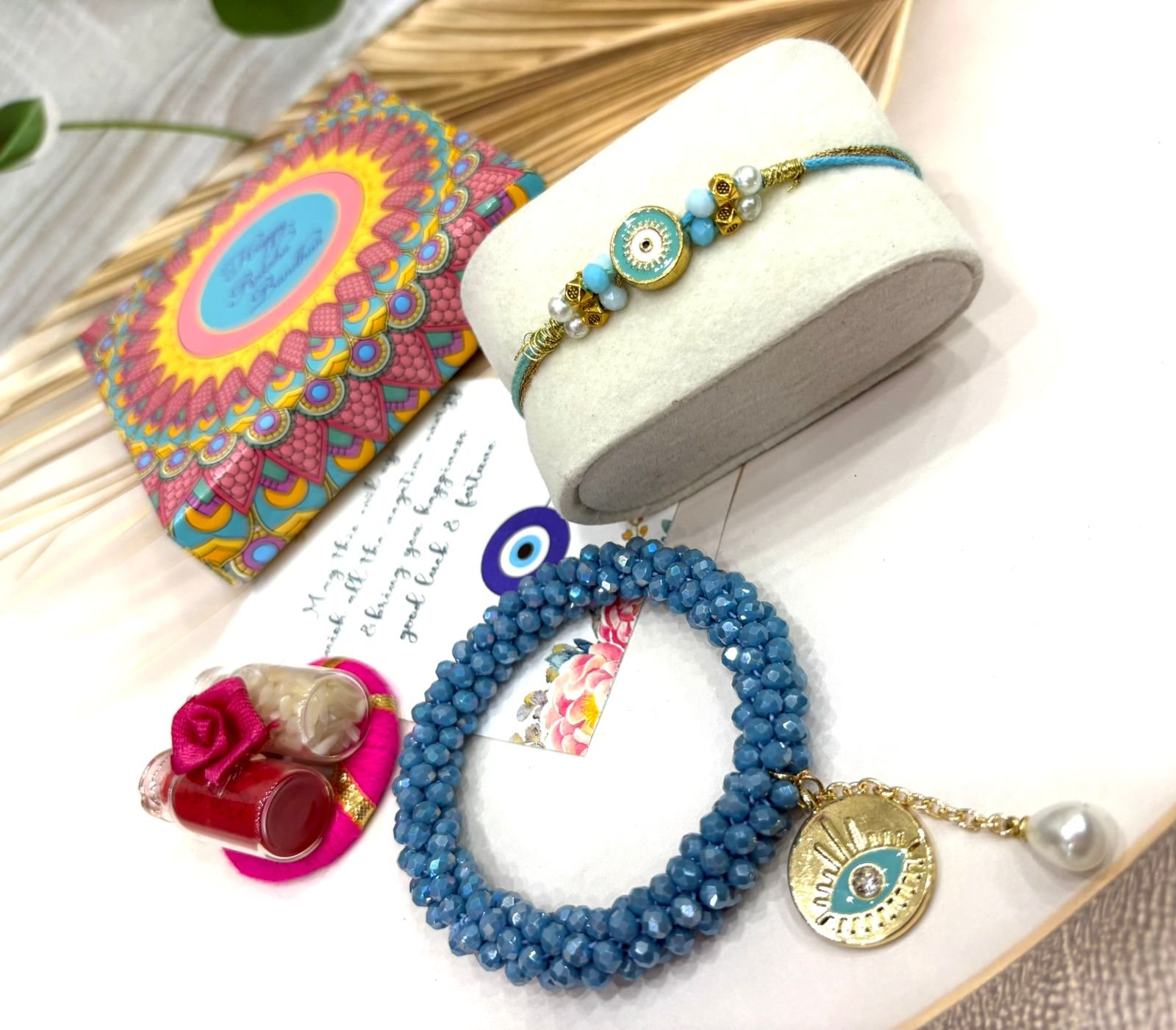 Hand Woven Crystal Evil Eye Bracelet