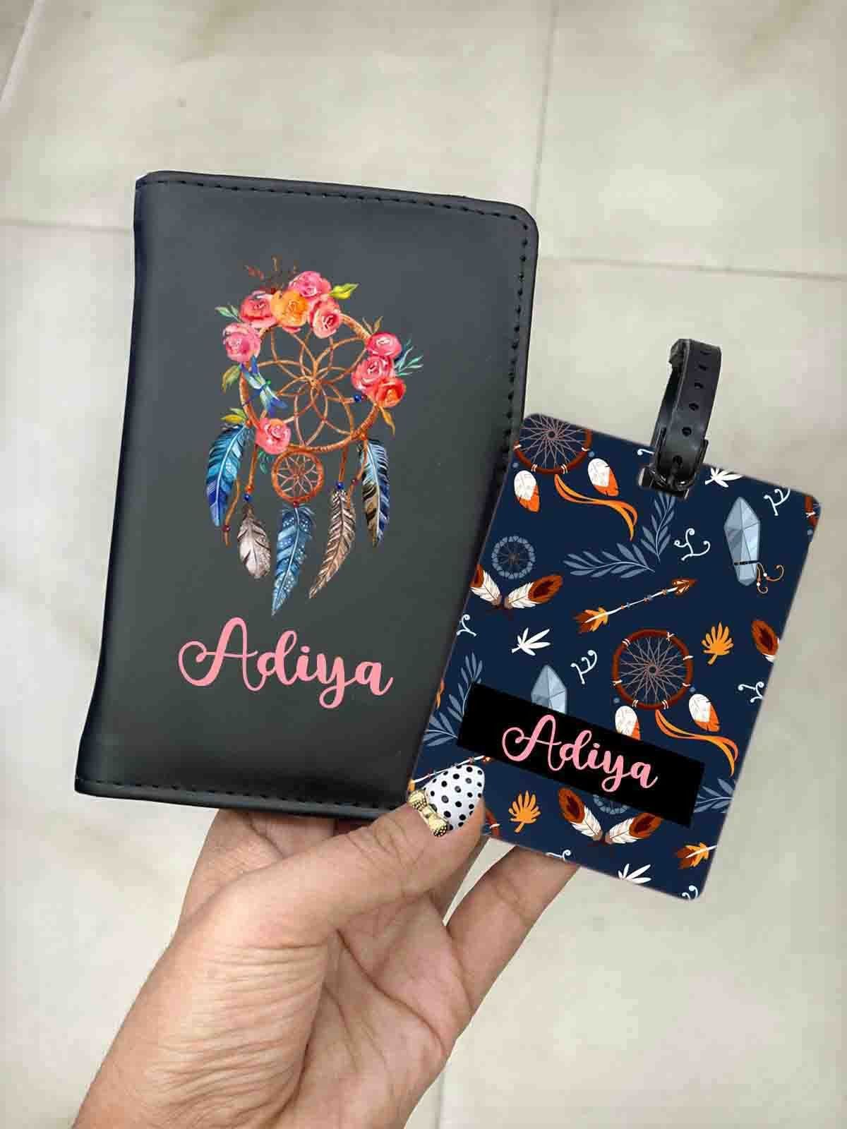 Personalized Passport and bag tag combo