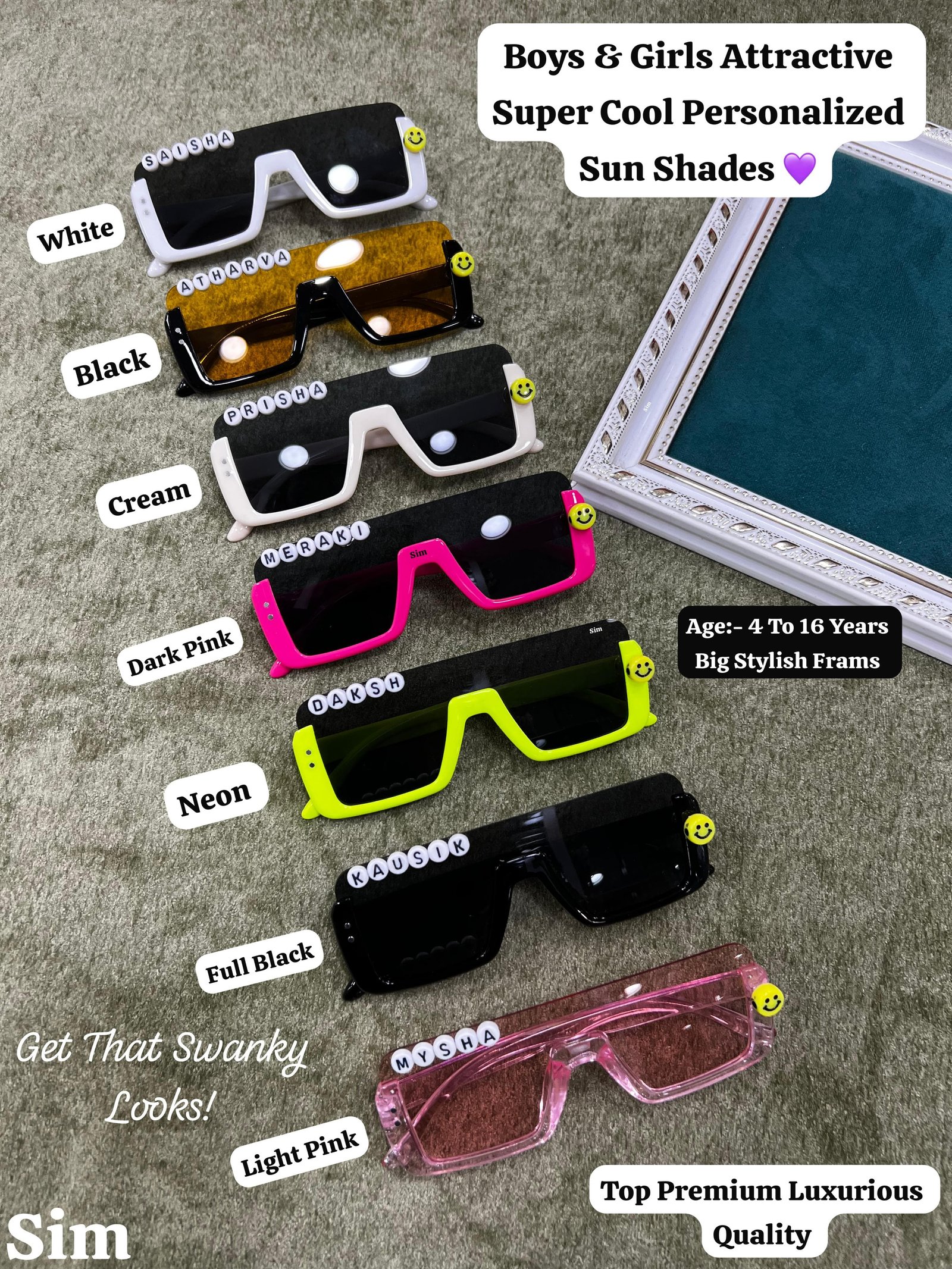 KID’S PERSONALIZED UNISEX VINTAGE SUN GLASSES ???? 