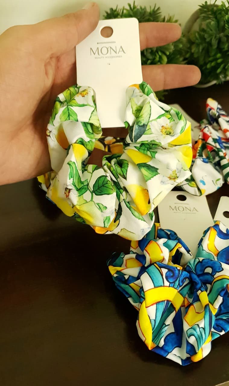 Floral Print Jumbo Scrunchies 