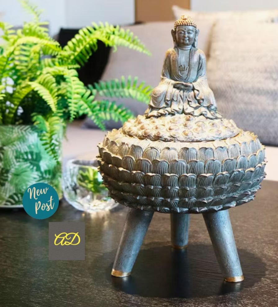 Buddha Statue With Storage Container Lid