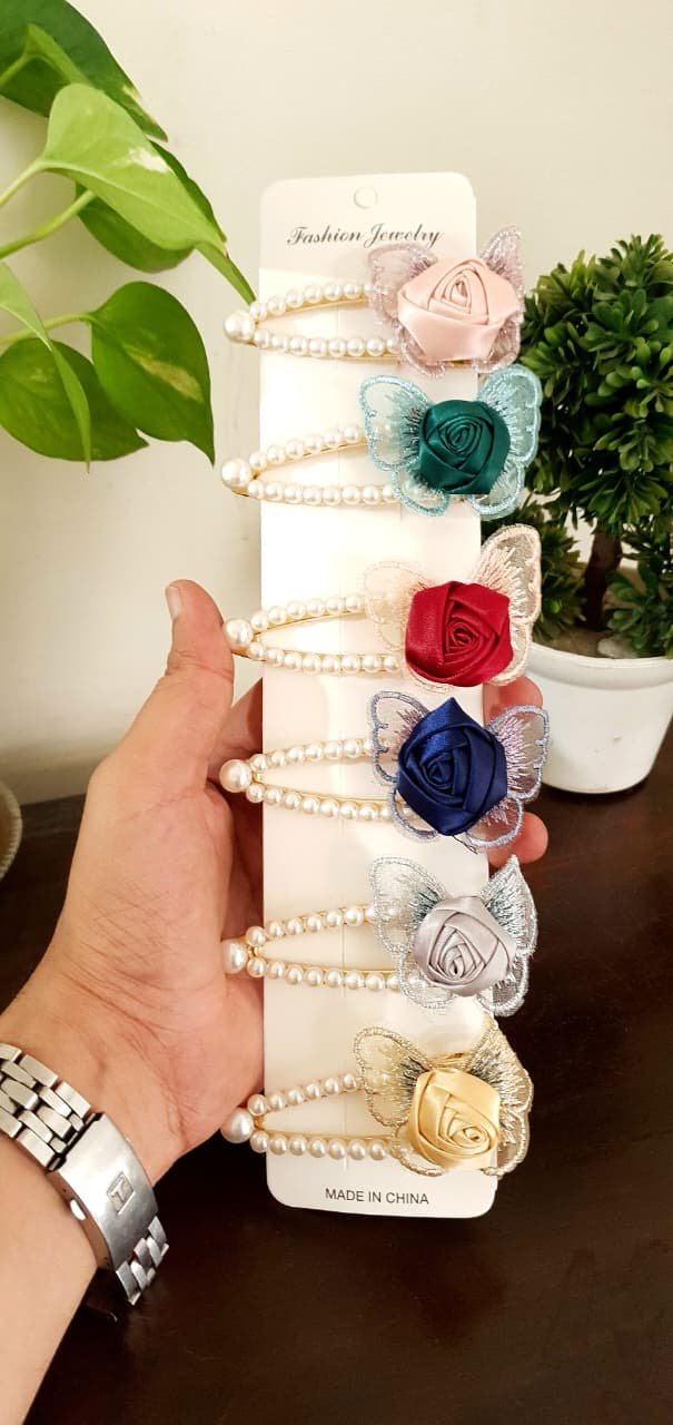 Flower With Pearl Hairpin 