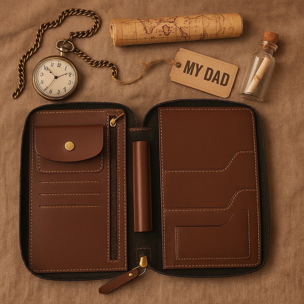  Personalized Zippered Travel Wallet – Just for Dad! ????