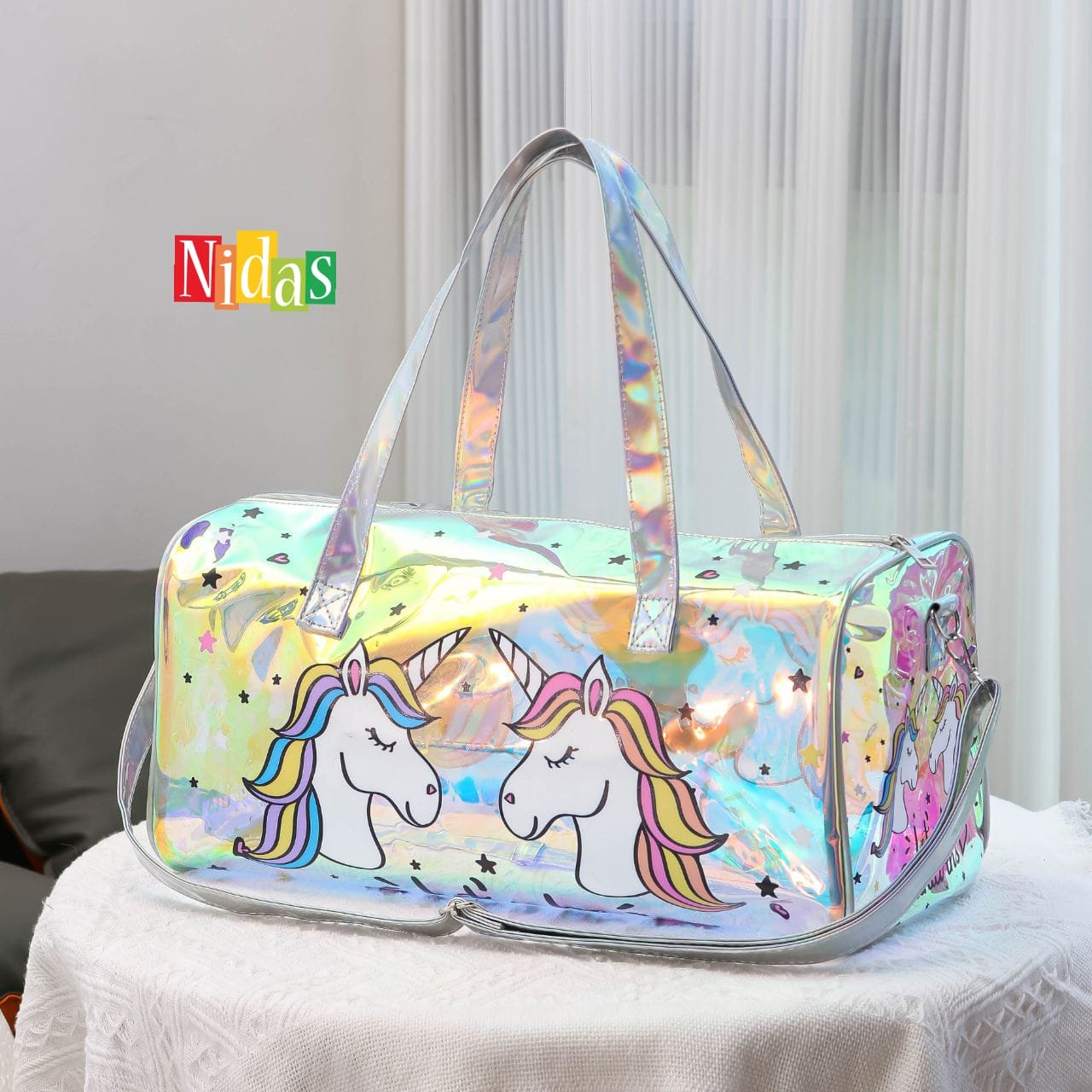 Holographic kids duffle bag 