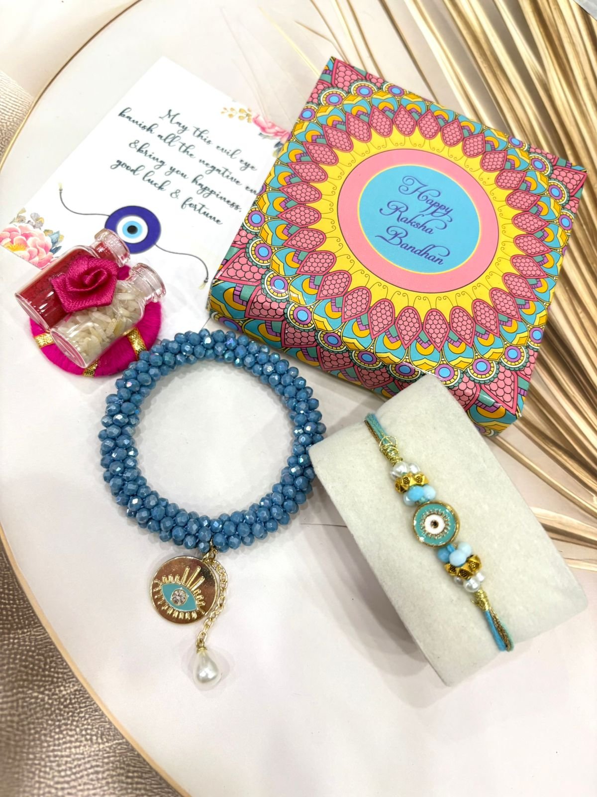 Hand Woven Crystal Evil Eye Bracelet