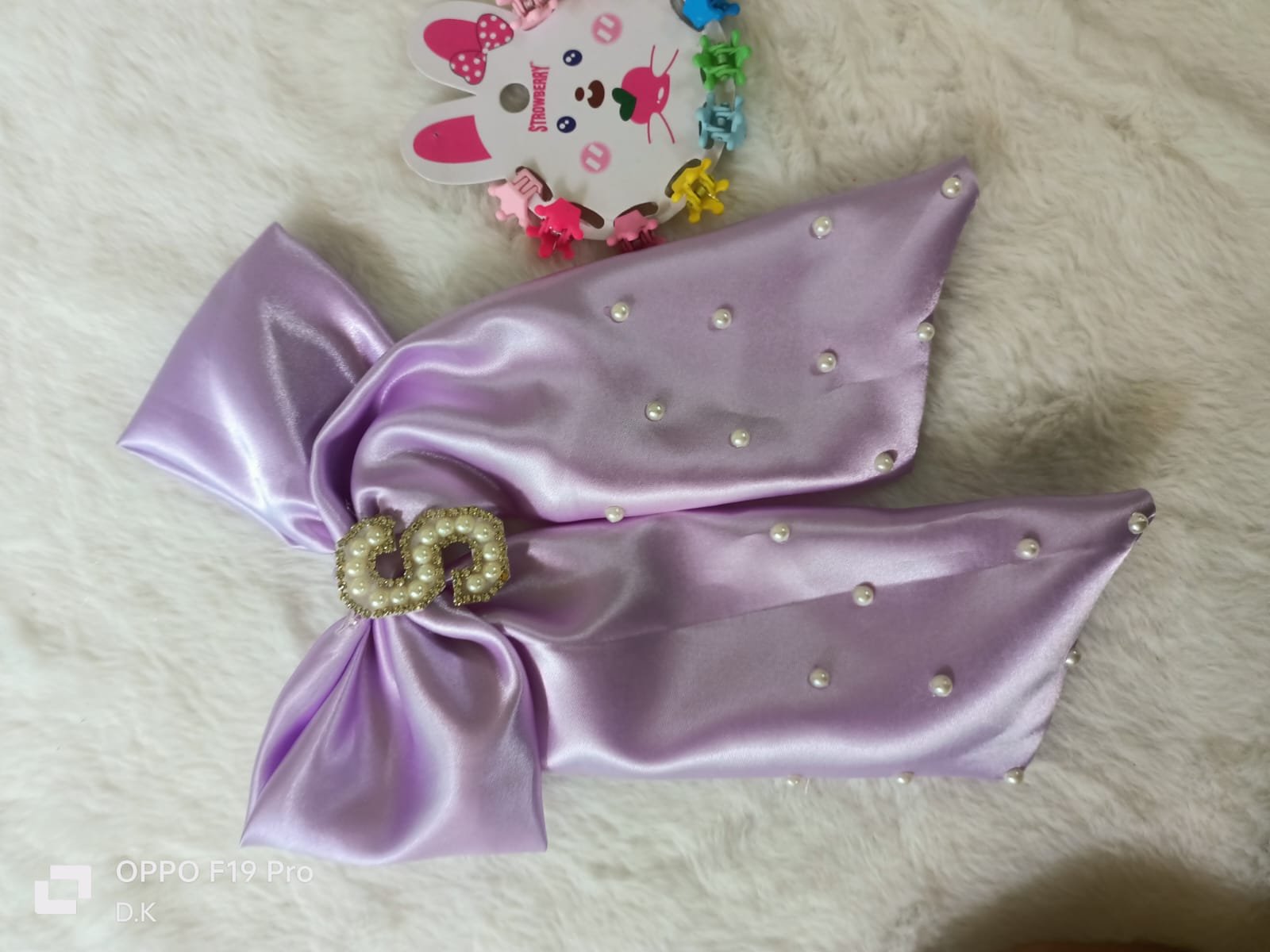 Personalized Rhinestone Initial Bow Clip