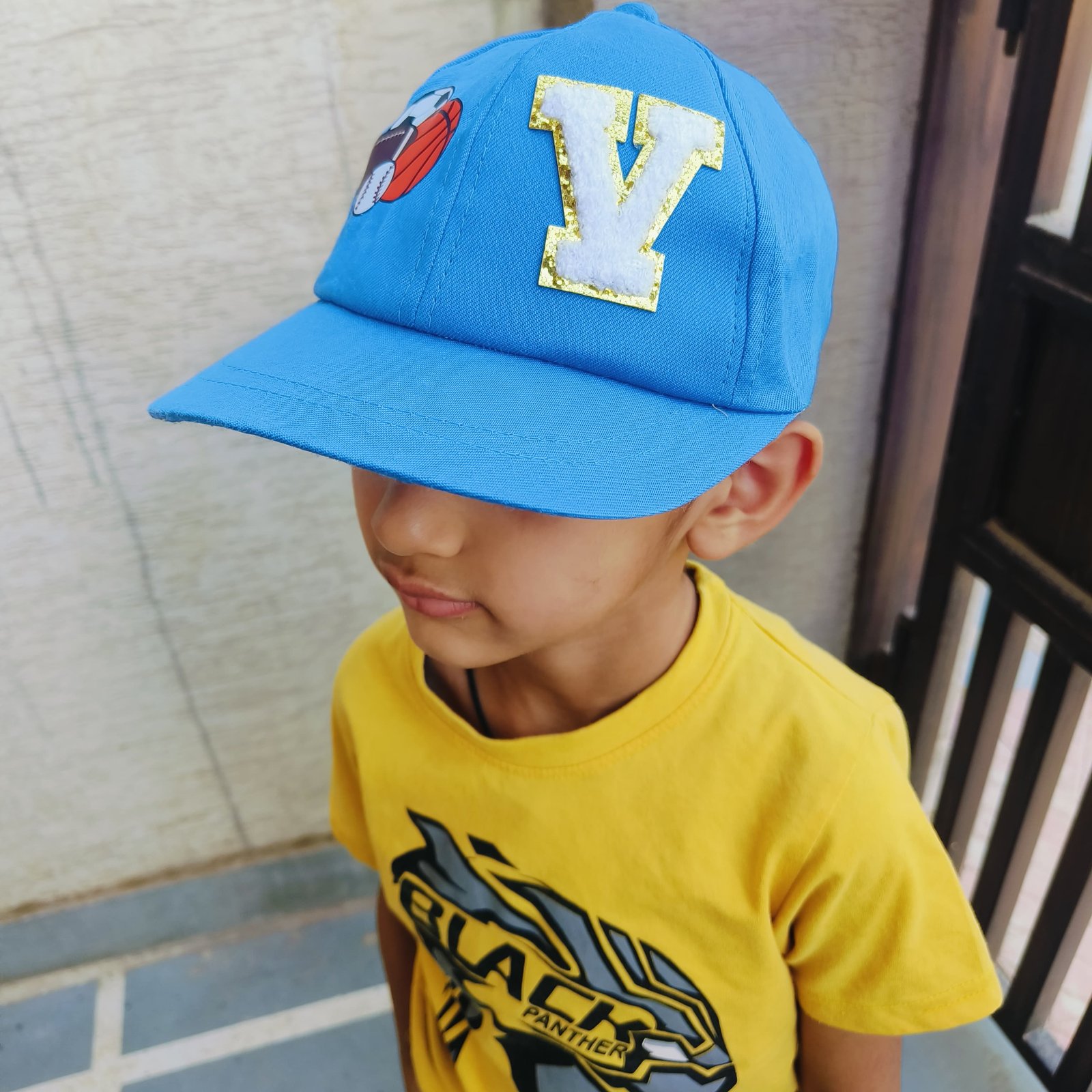 Kids caps personalised with theme and Initial