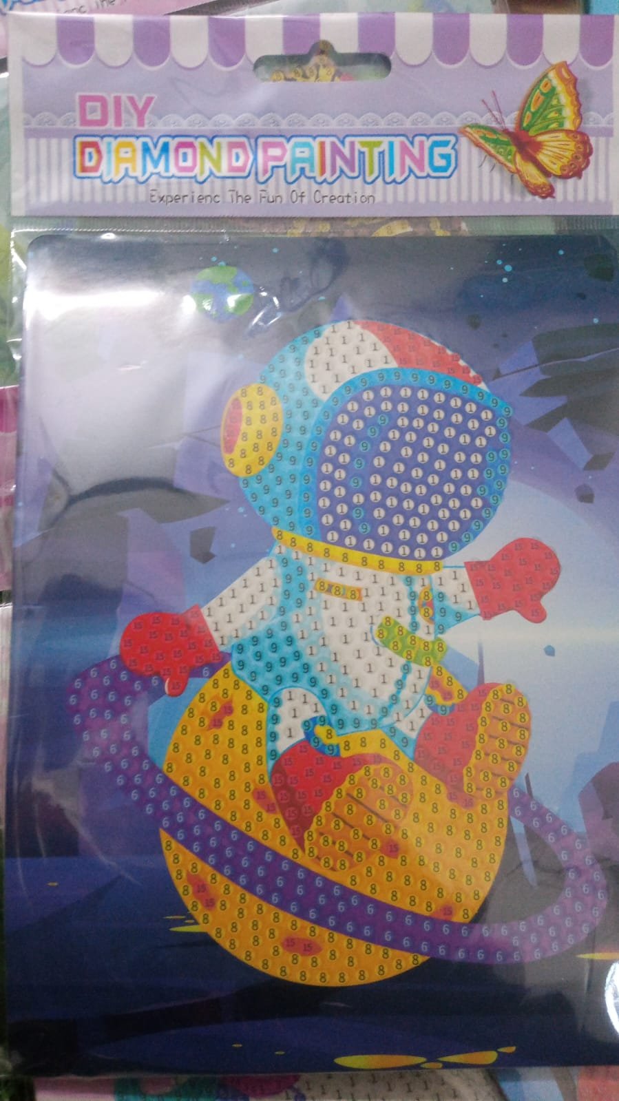 Diamond painting kit without frame.  