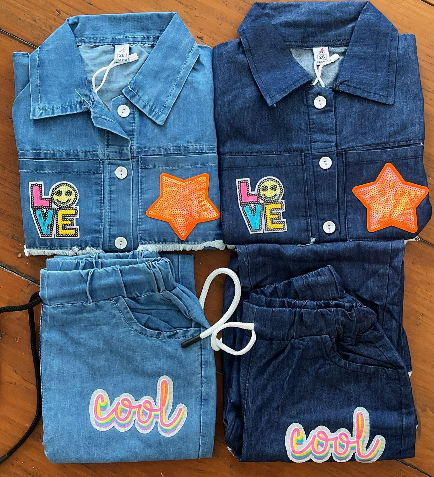 DENIM LOOK CORD SET