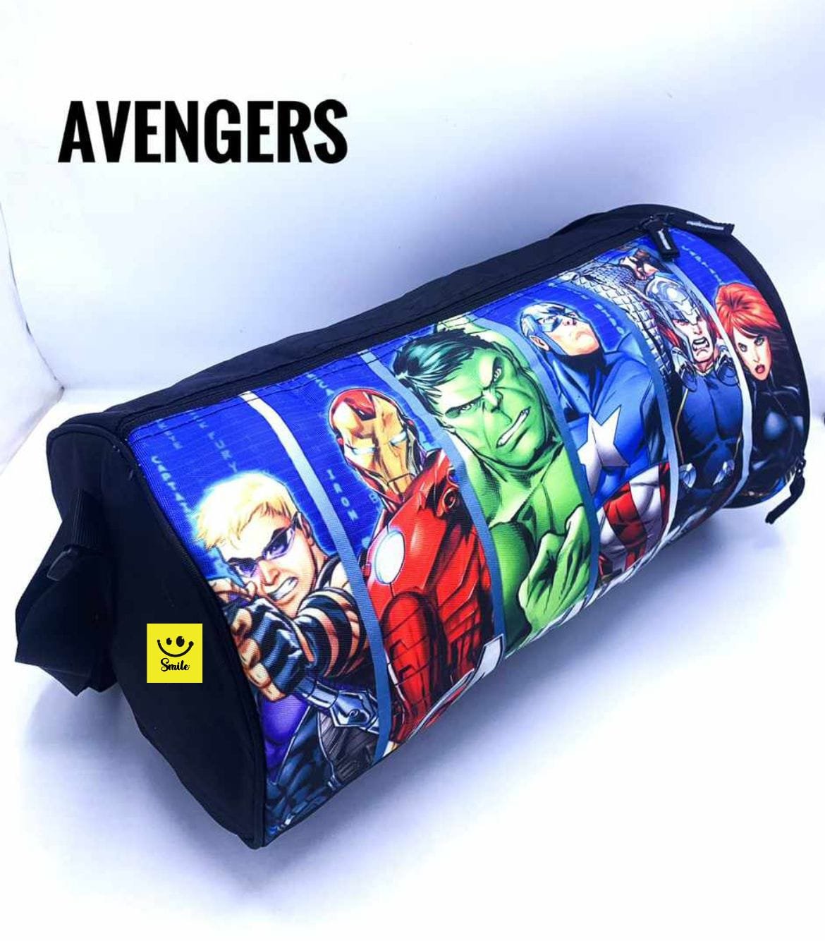 Shoe pocket duffel for kids